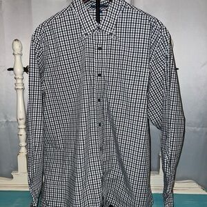 Port Authority Black and White Plaid Shirt